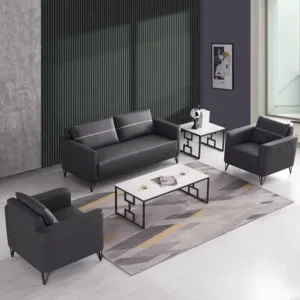 Executive 5-Seater Leather Office Sofa for Reception