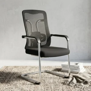 Executive Leather Office Chair with Chrome Base