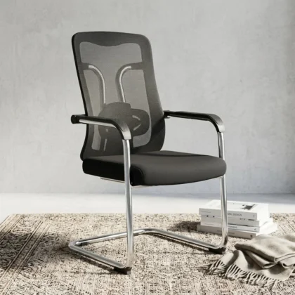 Executive Leather Office Chair with Chrome Base