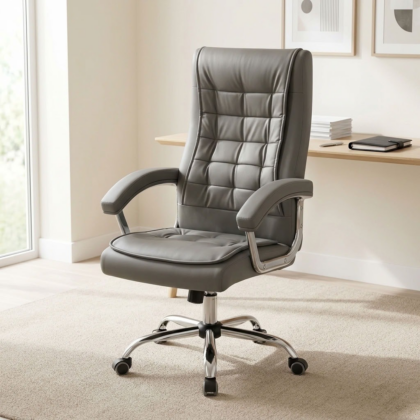 Modern Gray Executive Swivel Office Chair