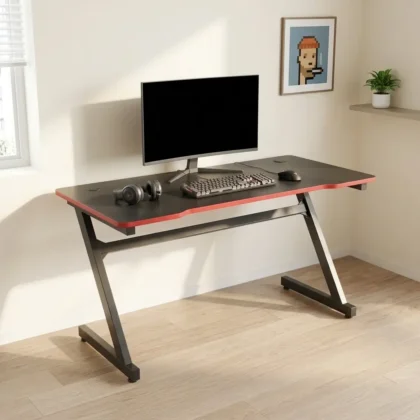 Modern Office and Gaming Desk with Durable Steel Frame